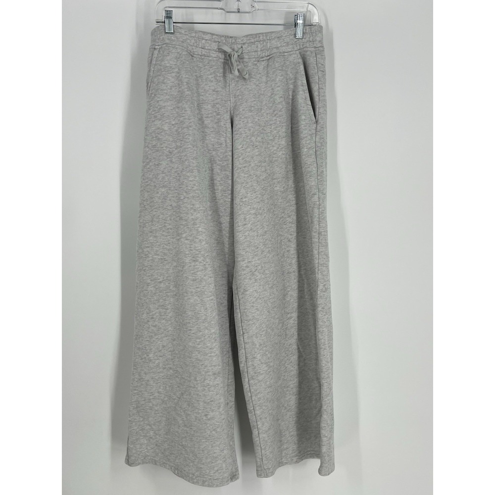 Hollister Women's Medium Wide Leg Sweatpants Gray Heather Baggy Fleece Medium
